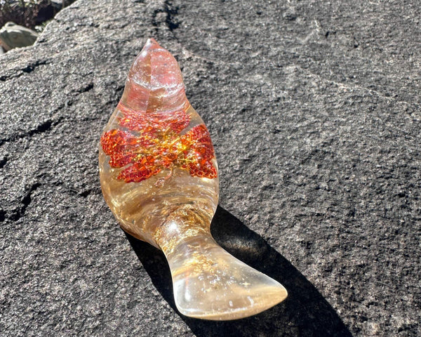 Maple Leaf Crystal Songbirds: Handmade Resin Art Rhinestone Bird Decor