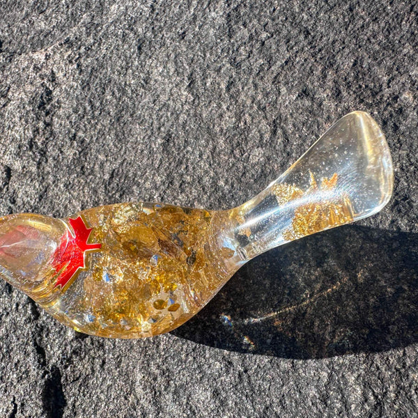 Maple Charm Songbird - Handmade Maple Leaf Resin Bird with Gold Leaf