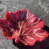 Handmade Maple Leaf Tray with Red and Gold Accents - Unique Tray