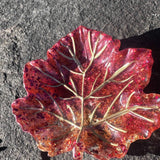 Handmade Maple Leaf Tray with Red and Gold Accents - Unique Tray