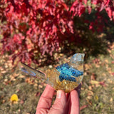 Maple Leaf Crystal Songbirds: Handmade Resin Art Rhinestone Bird Decor
