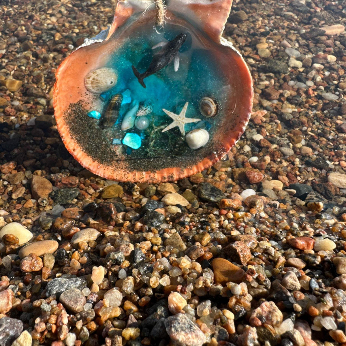 Whale Song Suncatcher - Seashell Resin Ocean's Charm  Suncatcher