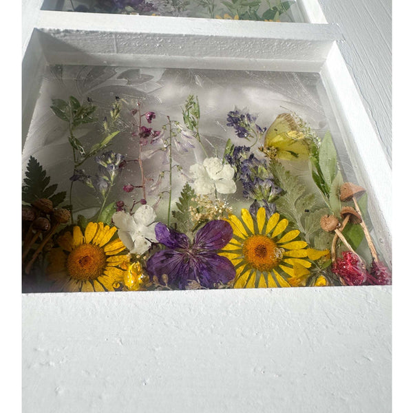 Enchanting Garden Window -Handmade Real Pressed Flower Window