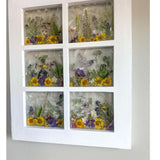 Enchanting Garden Window -Handmade Real Pressed Flower Window