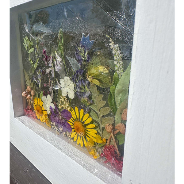 Enchanting Garden Window -Handmade Real Pressed Flower Window