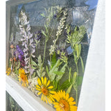 Enchanting Garden Window -Handmade Real Pressed Flower Window