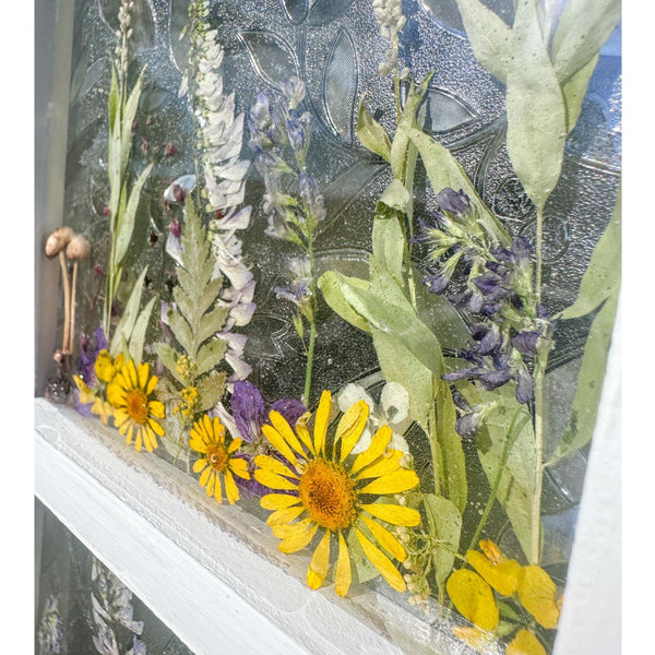 Enchanting Garden Window -Handmade Real Pressed Flower Window