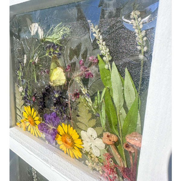 Enchanting Garden Window -Handmade Real Pressed Flower Window