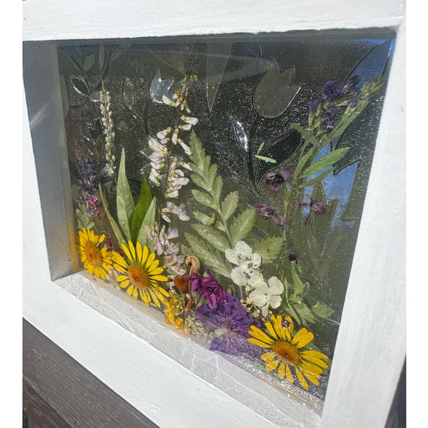 Enchanting Garden Window -Handmade Real Pressed Flower Window