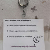 Three Wishes Dandelion Seed Bookmark – Gold-Tinted with Wish Charm