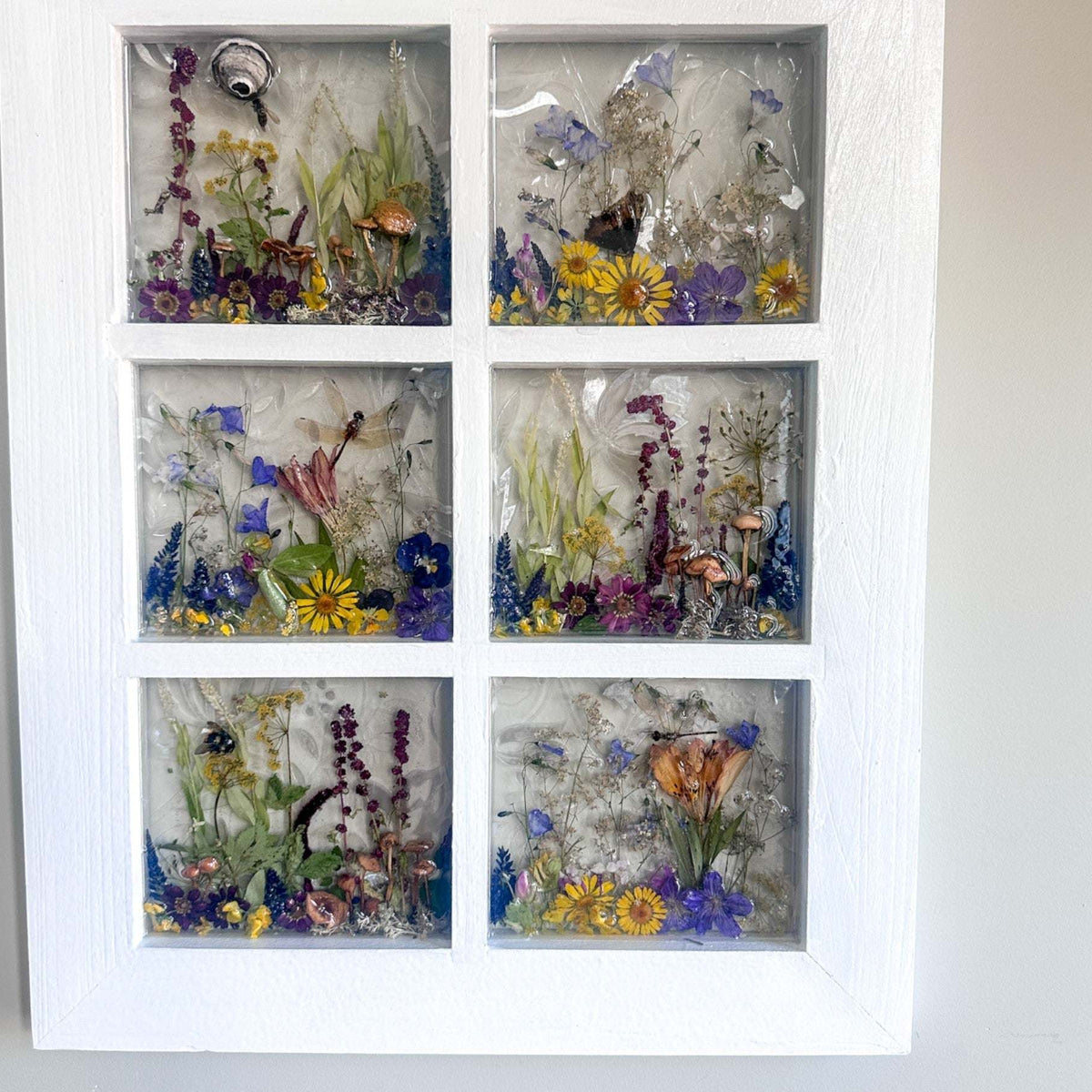 Woodland Wonder Window -Handmade Enchanted Forest Mushrom & Botanicals