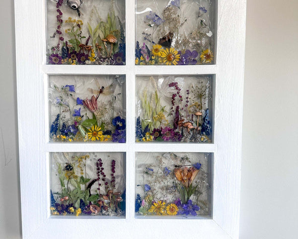 Woodland Wonder Window -Handmade Enchanted Forest Mushrom & Botanicals