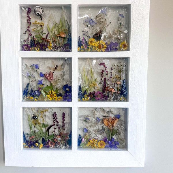 Woodland Wonder Window -Handmade Enchanted Forest Mushrom & Botanicals