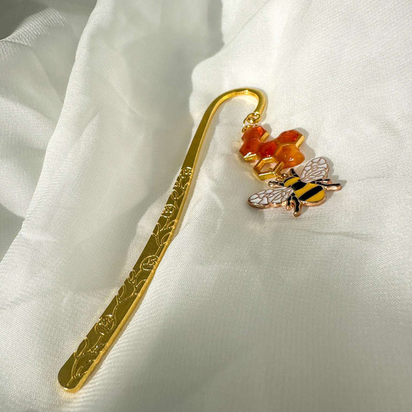 Honey Bee Bookmarks Handmade Honeycomb Dripping Honey & Bee Charm