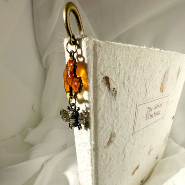 Honey Bee Bookmarks - Handmade Dripping Honey Comb Bee Charming