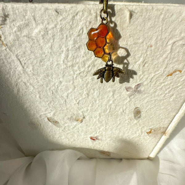 Honey Bee Bookmarks - Handmade Dripping Honey Comb Bee Charming