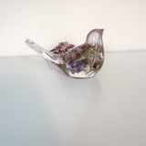 Amethyst Song Bird - Handmade Resin Floral Bird with Statice Flowers