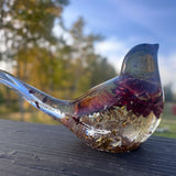 Harvest Songbirds - Handmade Resin Birds with Strawflowers & Glitter