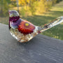 Harvest Songbirds - Handmade Resin Birds with Strawflowers & Glitter