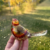 Harvest Songbirds - Handmade Resin Birds with Strawflowers & Glitter