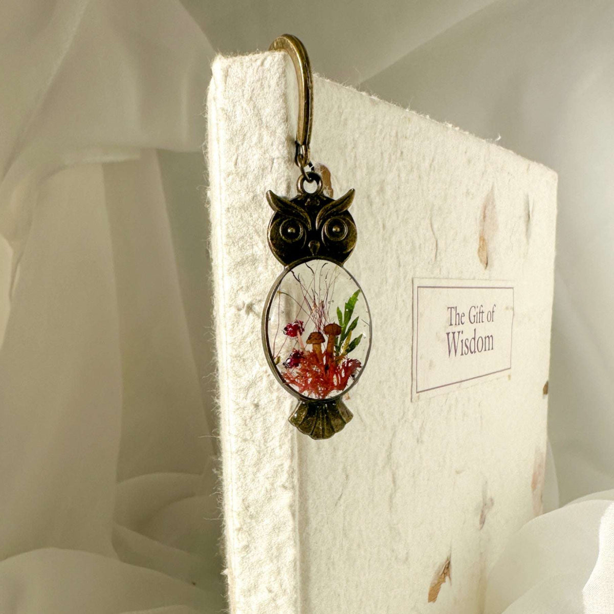 Enchanted Owl Bookmark - Handmade With Real Botanicals set in Resin