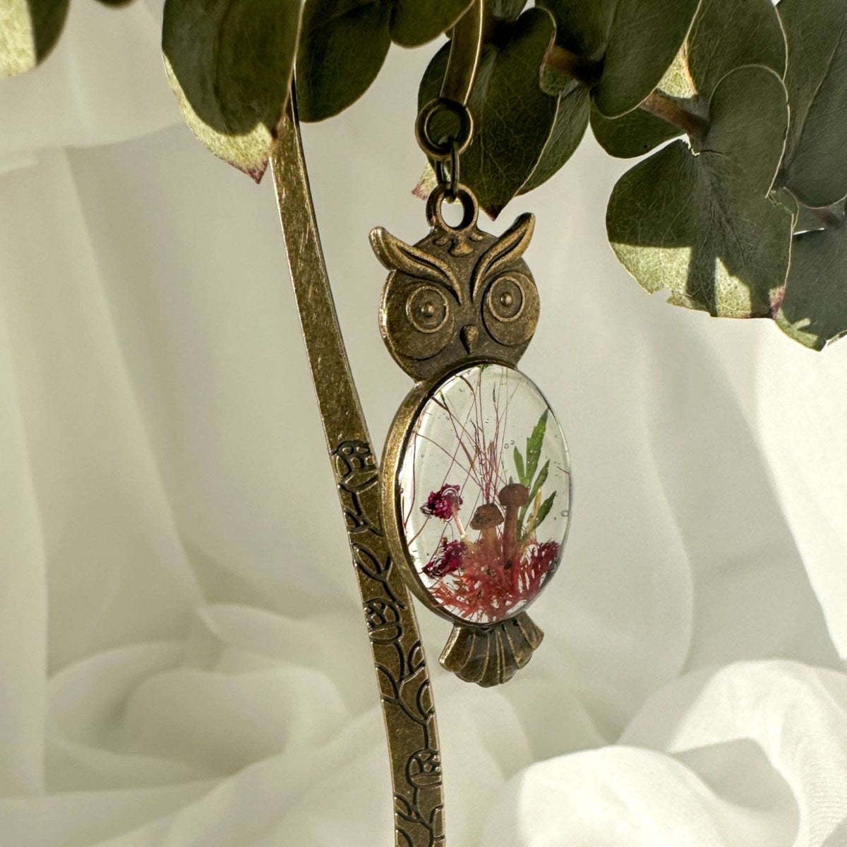 Enchanted Owl Bookmark - Handmade With Real Botanicals set in Resin