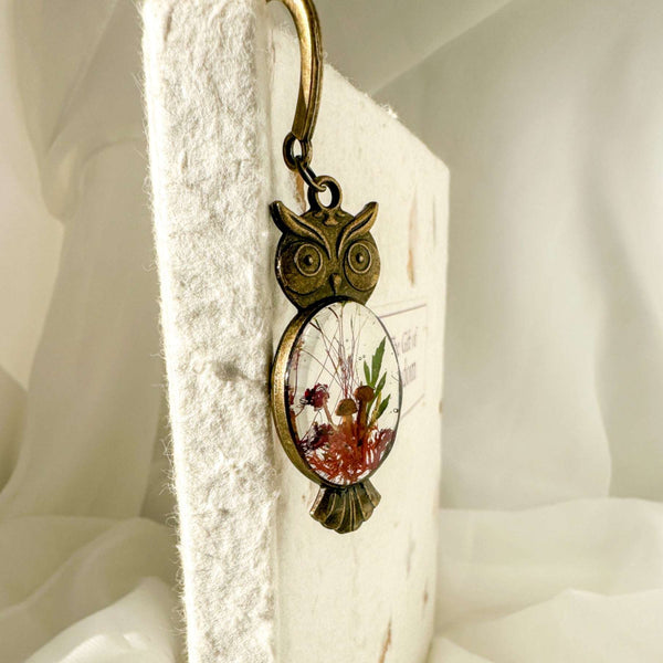 Enchanted Owl Bookmark - Handmade With Real Botanicals set in Resin