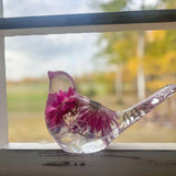 Harvest Songbirds - Handmade Resin Birds with Strawflowers & Glitter