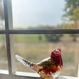 Harvest Songbirds - Handmade Resin Birds with Strawflowers & Glitter