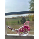 Strawflower Enchanted Bloom Fluorite Gemstone Handmade Resin Bird