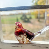 Harvest Songbirds - Handmade Resin Birds with Strawflowers & Glitter