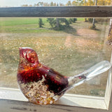 Harvest Songbirds - Handmade Resin Birds with Strawflowers & Glitter
