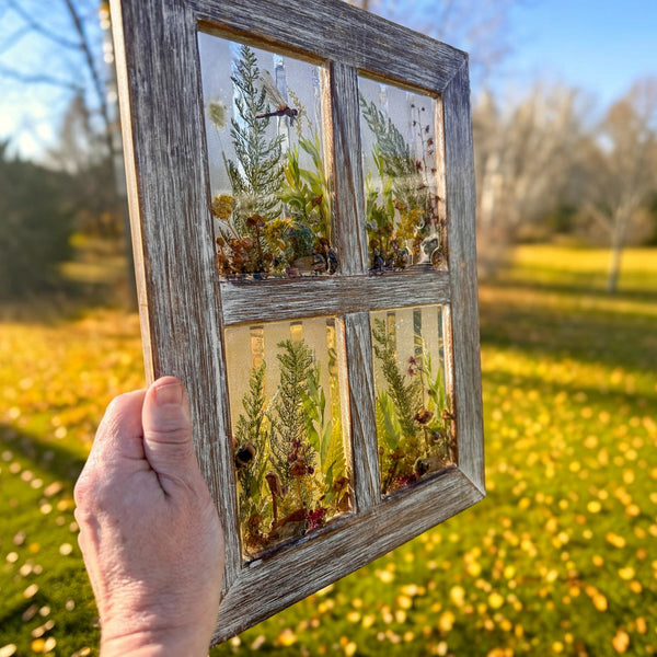 Boreal Window No. 1 | Boreal Forest Window Art with Mushrooms