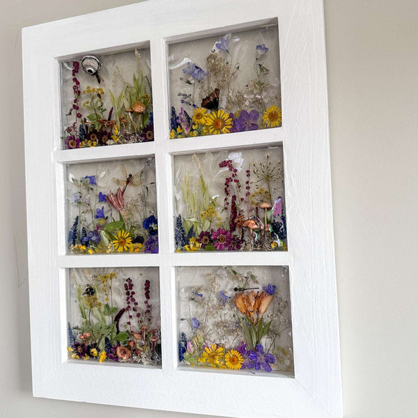 Woodland Wonder Window -Handmade Enchanted Forest Mushrom & Botanicals