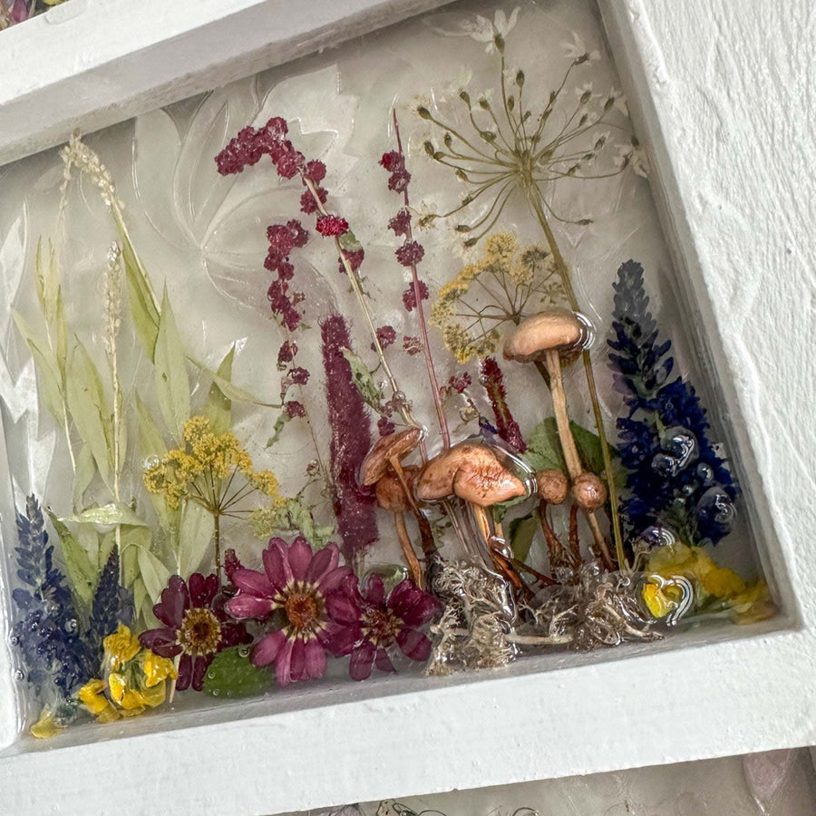 Woodland Wonder Window -Handmade Enchanted Forest Mushrom & Botanicals