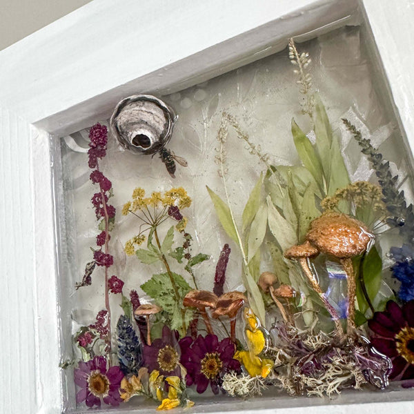 Woodland Wonder Window -Handmade Enchanted Forest Mushrom & Botanicals
