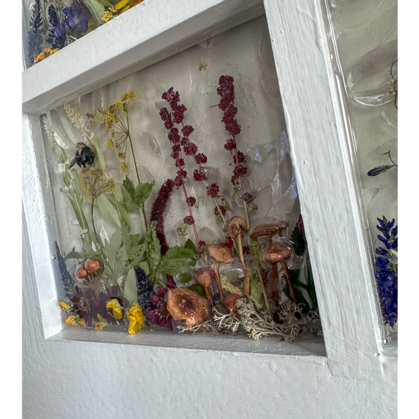 Woodland Wonder Window -Handmade Enchanted Forest Mushrom & Botanicals