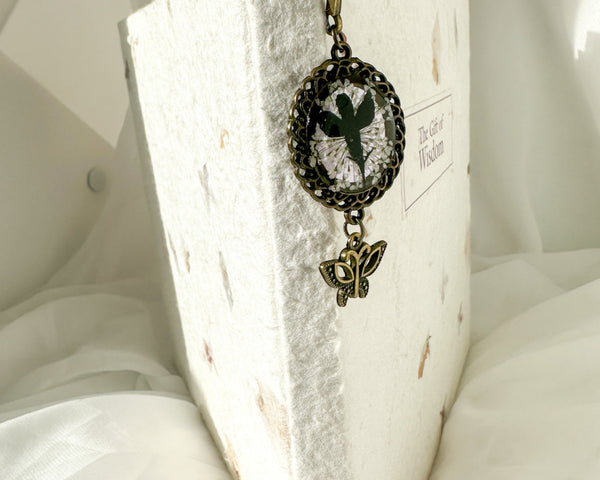 Whispering Pages Monochromatic Handmade Floral Antique Copper Bookmark