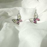 Butterfly  Whispers - Handmade Botanical Resin Earring Mother of Pearl