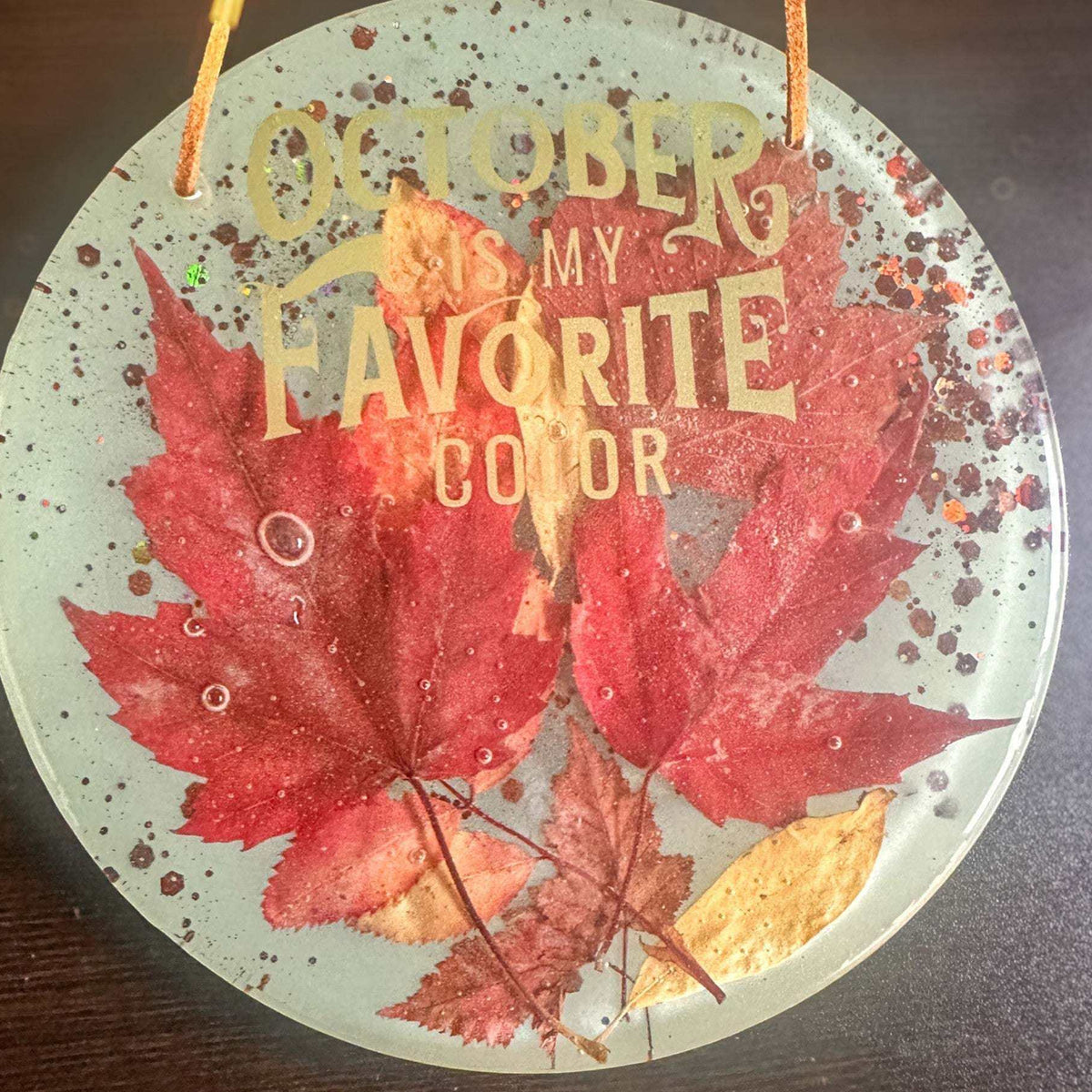 October Glow Maple Leaf Resin Wall Art - Handmade with Maple Leafs