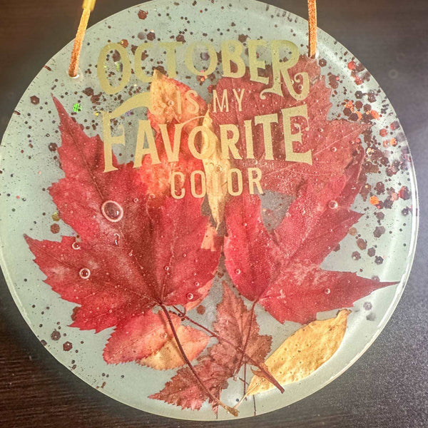 October Glow Maple Leaf Resin Wall Art - Handmade with Maple Leafs
