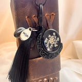 Moon Wish Bagcharm/Keychain - Handmade Rotating Moon Wish & Flowers