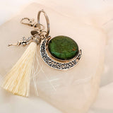Moon Wish Rotating Keychain/Bagcharm - Tree of Life & Emerald Wishes