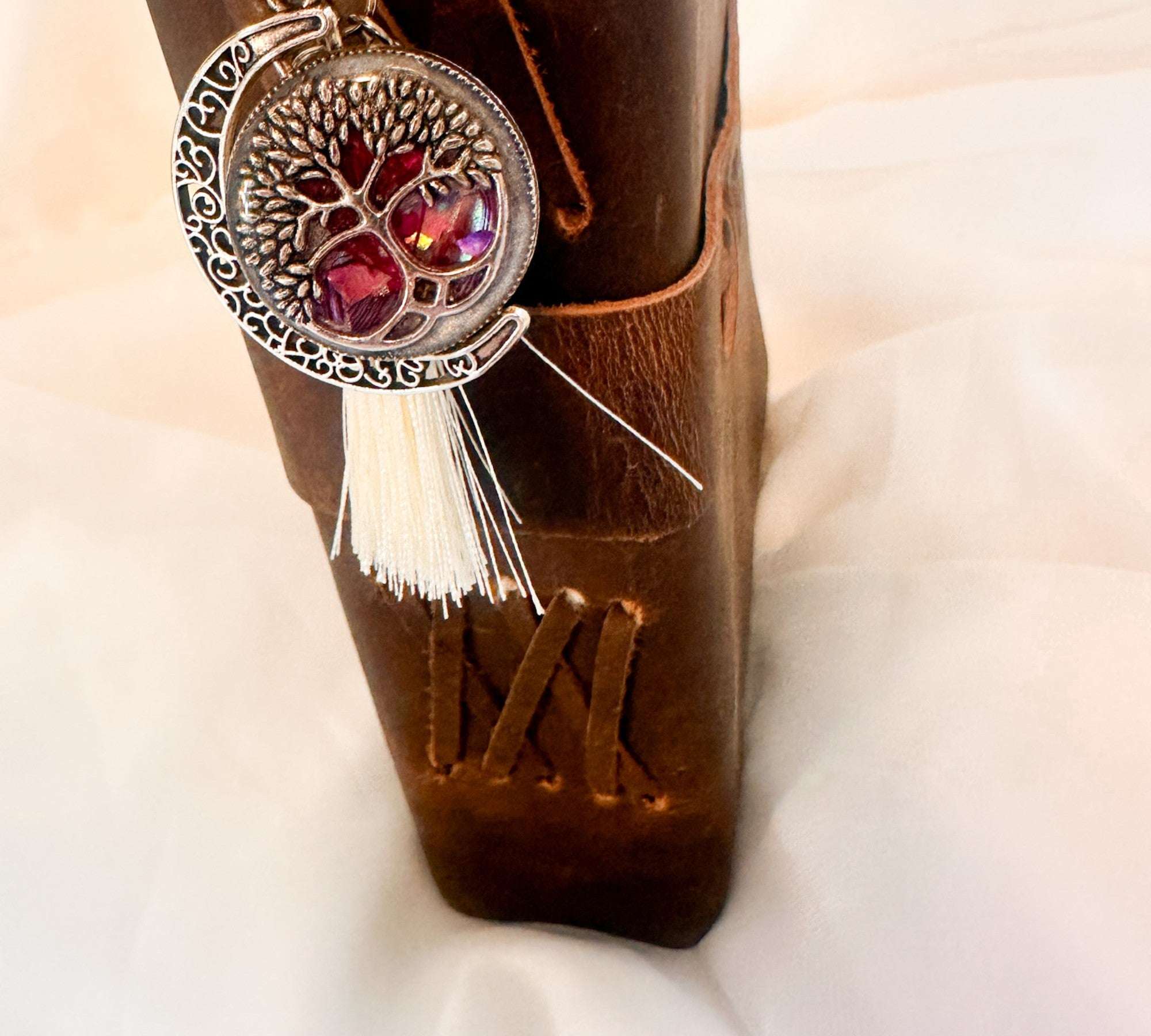 Moon Wish Rotating Keychain/Bagcharm - Tree of Life & Emerald