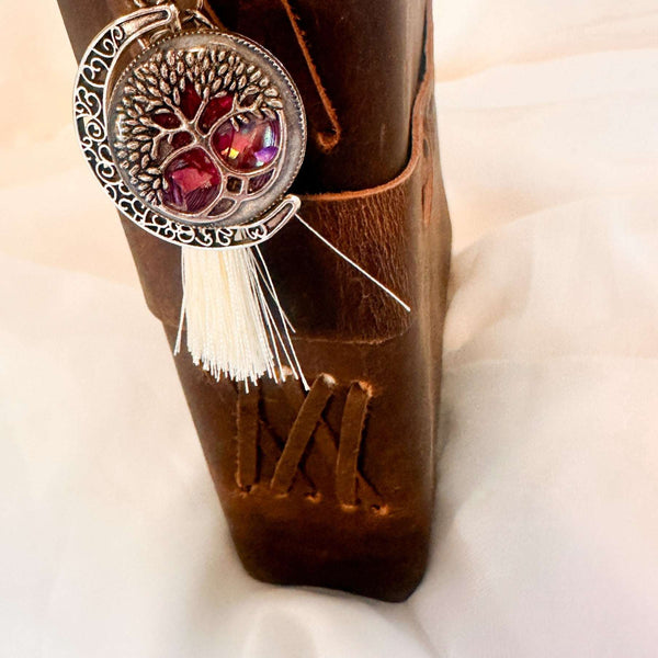 Moon Wish Rotating Keychain/Bagcharm - Tree of Life & Emerald Wishes