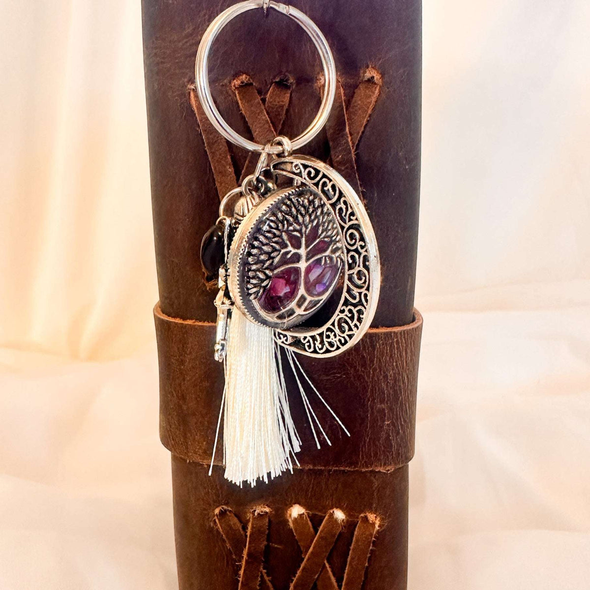 Moon Wish Rotating Keychain/Bagcharm - Tree of Life & Emerald Wishes