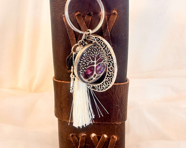 Moon Wish Rotating Keychain/Bagcharm - Tree of Life & Emerald Wishes