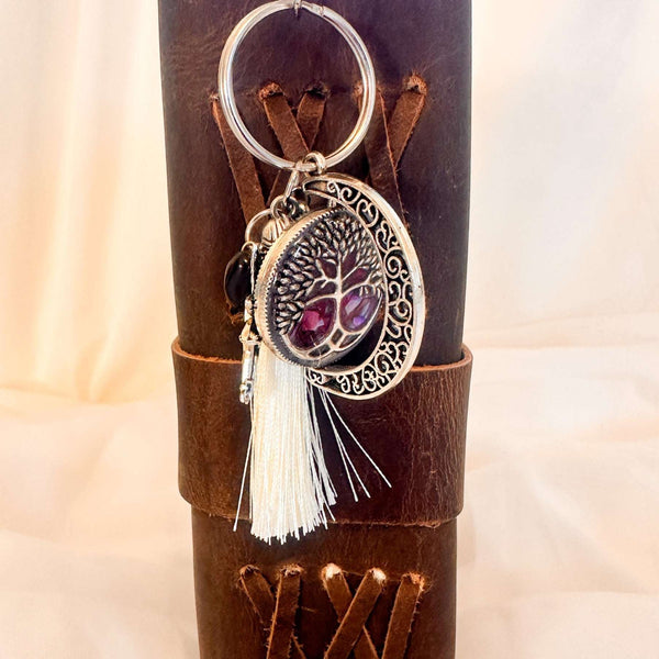 Moon Wish Rotating Keychain/Bagcharm - Tree of Life & Emerald Wishes