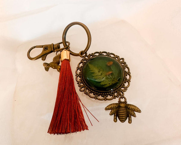 Mystic Forest Keychain/Bagcharm - Handmade with Forest Mushrooms