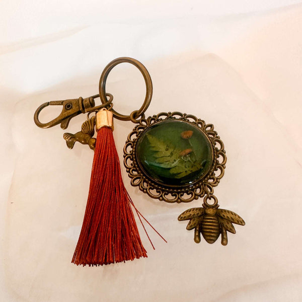 Mystic Forest Keychain/Bagcharm - Handmade with Forest Mushrooms